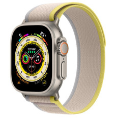 Watch Ultra GPS + Cellular, 49mm Titanium Case with Yellow Beige Trail Loop - S M