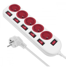Power strip 5 socket with switches MCE204 R 