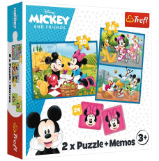 Puzzle 2in1 memos Disney characters