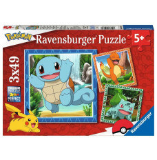 Puzzles 3x49 elements Pokemon