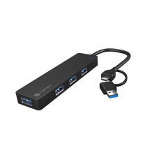USB-C 3.0 Hub 4-Port Mayfly black + adapter