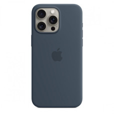 Silicone case with MagSafe for iPhone 15 Pro Max - storm blue