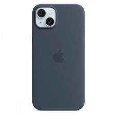 Silicone case with MagSafe for iPhone 15 Plus - storm blue