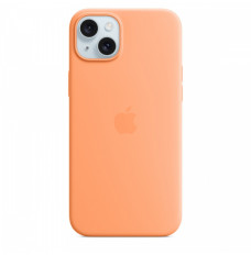 Silicone case with MagSafe for iPhone 15 Plus - orange sorbet