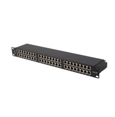 Patch panel 48 ports 1U 19 inches cat.6a ftp shielded black