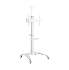 Aluminum TV floor stand w wheels white 37-70''