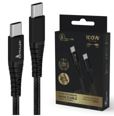 Cable USB Type-C to USB Type-C Smart Life Braided 100W 2m black