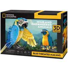 Puzzle 3D 88 pieces Blue-throated macaws