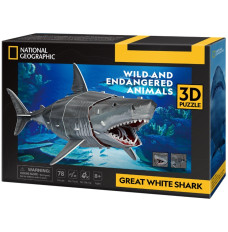 Puzzle 3D 78 pieces Great white shark