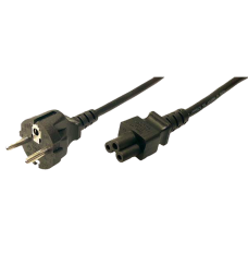 LogiLink® Power cord, safety plug male to IEC C5 female, 1.80m, black ACC 1.8 m
