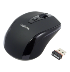 Logilink Maus optisch Funk 2.4 GHz wireless, Black, 2.4GH wireless mini mouse with autolink