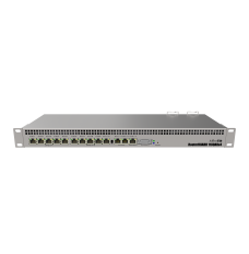 Mikrotik Wired Ethernet Router RB1100x4, 1U Rackmount, Quad core 1.4GHz CPU, 1 GB RAM, 128 MB, 13xGigabit LAN, 1xSerial console port RS232, PCB Temperature and Voltage Monitor, IP20, RouterOS L6 MikroTik