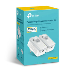 TP-LINK Passthrough Powerline 600 Starter Kit TL-PA4010P KIT 10/100 Mbit/s, Ethernet LAN (RJ-45) ports 1, Data transfer rate (max) 600 Mbit/s, Extra socket