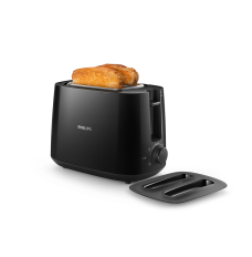 Philips Daily collection toaster HD2582/90 Black, Plastic, 900 W, Number of slots 2, Number of power levels 8, Bun warmer included