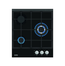 Simfer Hob H4.305.HGSSP Gas on glass, Number of burners/cooking zones 3, Rotary knobs, Black, 45 cm