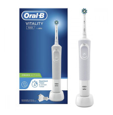 Oral-B Electric Toothbrush D100.413.1 Vitality 100 Cross Action Rechargeable, For adults, Number of brush heads included 1, Number of teeth brushing modes 1, White
