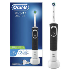 Oral-B CrossAction Electric Toothbrush  Vitality D100 Rechargeable, For adults, Operating time 2 min, Number of brush heads included 1, Black