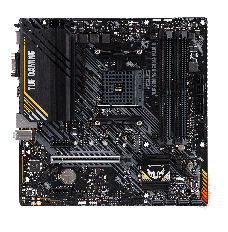 Asus TUF GAMING A520M-PLUS II Processor family AMD Processor socket AM4 DDR4 DIMM Memory slots 4 Supported hard disk drive interfaces 	SATA, M.2 Number of SATA connectors 4 Chipset  AMD A520 Micro ATX