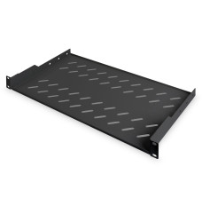 Digitus Fixed Shelf for Racks DN-19 TRAY-1-SW Black The shelves for fixed mounting can be installed easy on the two front 483 mm (19“) profile rails of your 483 mm (19“) network- or server cabinet. Due to their stable, perforated steel sheet with a high l