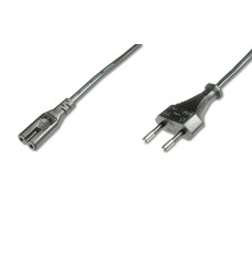 Digitus Power Cord, Euro - C7 M/F, H03VVH2-F2G 0.75qmm 1.2 m, Black