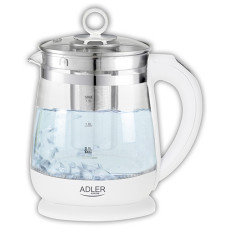 Adler Kettle AD 1299 Electric, 2200 W, 1.5 L, Glass/Stainless steel, 360° rotational base, White