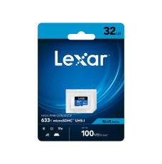 Lexar 64GB High-Performance 633x microSDHC UHS-I, up to 100MB/s read 20MB/s write