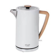 Adler Kettle AD 1347w	 Electric, 2200 W, 1.5 L, Stainless steel, 360° rotational base, White