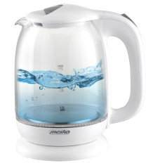 Mesko Kettle MS 1302w Electric, 2200 W, 1.7 L, Glass, 360° rotational base, White