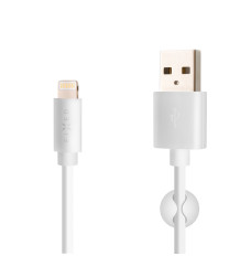 Fixed Data And Charging Cable With USB/lightning Connectors 2 m, White