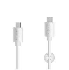 Fixed Data And Charging Cable With USB-C/USB-C Connectors and PD support 1 m, White