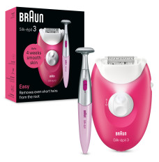 Braun Epilator | SE3-202 Silk épil 3 | Number of power levels 2 | White/Pink