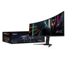 LCD Monitor GIGABYTE AORUS CO49DQ 49" Gaming/Curved 5120x1440 32:9 144Hz Matte 0.03 ms Speakers Swivel Height adjustable Tilt Colour Black AORUSCO49DQEK