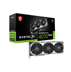 Graphics Card MSI NVIDIA GeForce RTX 4070 SUPER 12 GB GDDR6X 192 bit PCIE 4.0 16x Triple slot Fansink 1xHDMI 3xDisplayPort RTX4070SUPER12GVEN3XOC