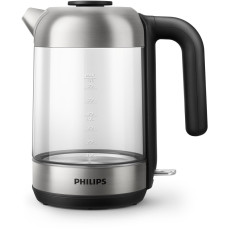 Philips 5000 series HD9339/80 electric kettle 1.7 L 2200 W Black, Stainless steel, Transparent