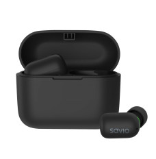 Savio TWS-09 IPX5 headphones/headset Wireless In-ear Music Bluetooth Black