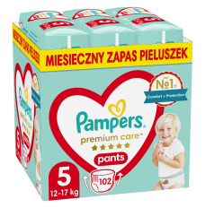 PAMPERS Premium Pants nappies Size 5, 12-17kg, 102pcs