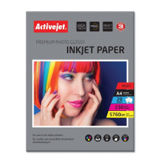 Activejet AP4-230G20 glossy photo paper for ink printers; A4; 20 pcs