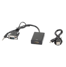 Lanberg AD-0021-BK video cable adapter 0.2 m HDMI Type A (Standard) VGA (D-Sub) Black