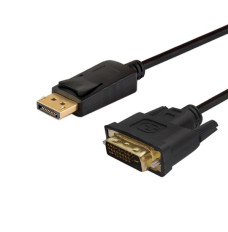 Savio CL-122 video cable adapter 3 m DisplayPort DVI Black