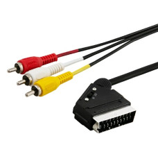 SAVIO Audio/video SCART – 3xRCA (CINCH) cable 2m CL-133 Black