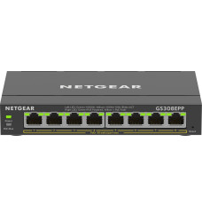 NETGEAR 8-Port Gigabit Ethernet High-Power PoE+ Plus Switch (GS308EPP) Managed L2/L3 Gigabit Ethernet (10/100/1000) Power over Ethernet (PoE) Black