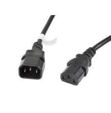 Lanberg CA-C13E-11CC-0030-BK power cable Black 3 m C13 coupler C14 coupler