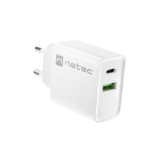 NATEC USB CHARGER RIBERA USB-A+USB-C 20W PD WHITE