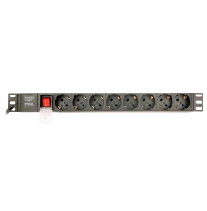 EnerGenie EG-PDU-014 Rack Power Distribution Unit (8 Schuko sockets, 1U, 16A, Schuko plug, 3m, black color)