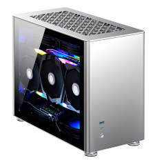 Jonsbo A4 Mini-ITX Case, Tempered Glass - silver