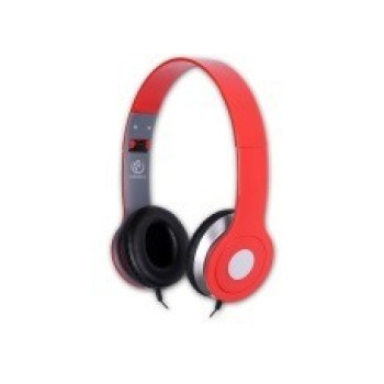 CITY red stereo headphone with micropho