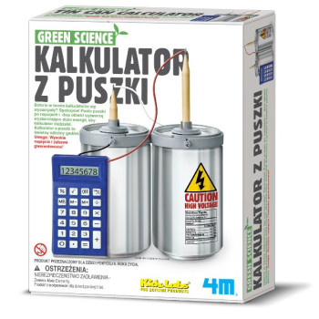 Green Science calculator with cans