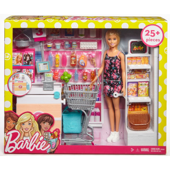 Doll Barbie + supermarket