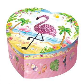 Pecoware Heart-shaped music box - Flamingo