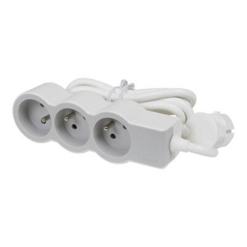 Extension cable standard 3x2P+Z 3m white and grey
